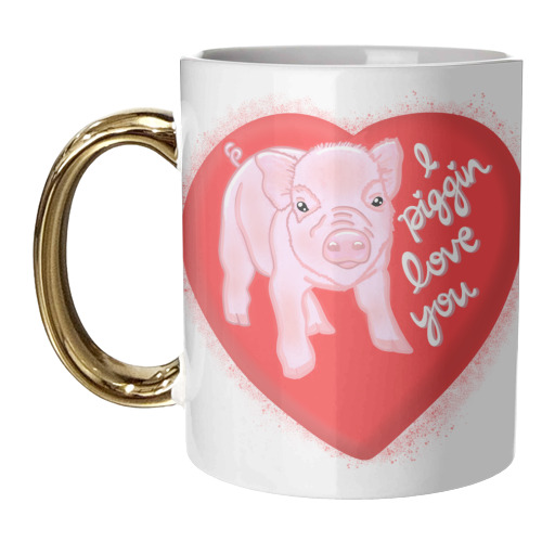 I piggin love you - unique mug by PixieDrew