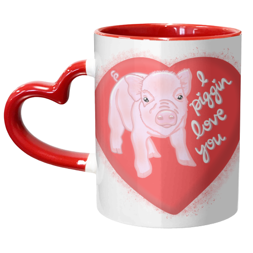I piggin love you - unique mug by PixieDrew