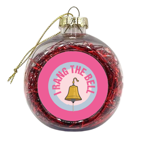 I RANG THE BELL! Pink ! - xmas bauble by Mad Philomena