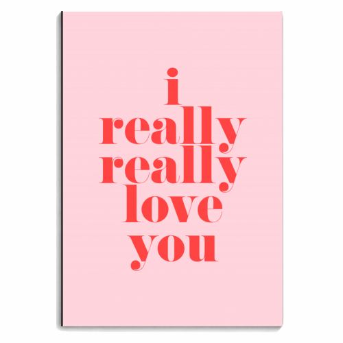I Really Really Love You | Pink & Red Decor - personalised A4, A5, A6 notebook by The 13 Prints