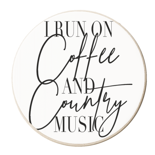 I Run On Coffee and Country Music - personalised beer coaster by Toni Scott