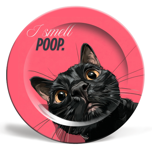 I smell poop. - ceramic dinner plate by DejaReve