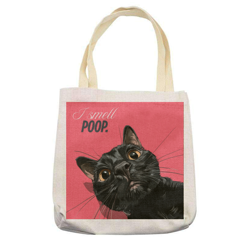 I smell poop. - printed canvas tote bag by DejaReve