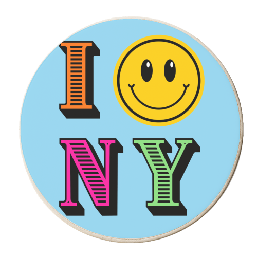 I SMILEY NY - COLOURFUL - personalised beer coaster by Lilly Rose