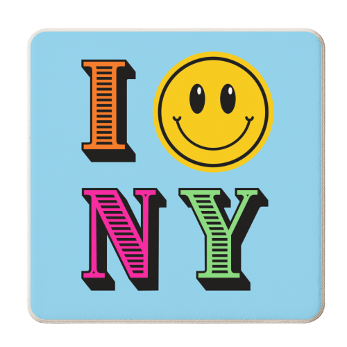 I SMILEY NY - COLOURFUL - personalised beer coaster by Lilly Rose