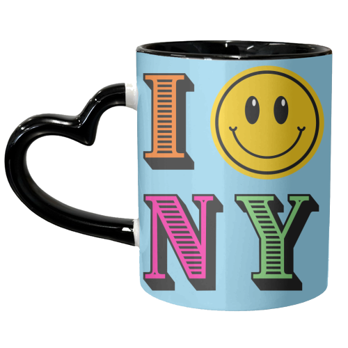 I SMILEY NY - COLOURFUL - unique mug by Lilly Rose