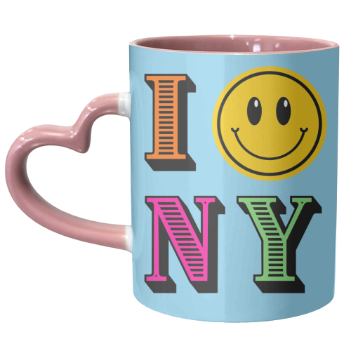 I SMILEY NY - COLOURFUL - unique mug by Lilly Rose