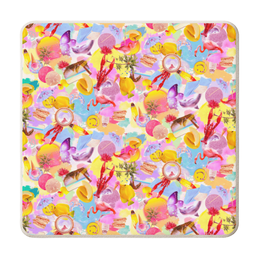 I Spy Series - Summer High Pink Edition - personalised beer coaster by Lisa Wardle