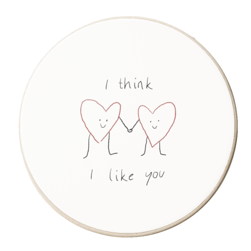 I Think I Like You - personalised beer coaster by charlotte blunden