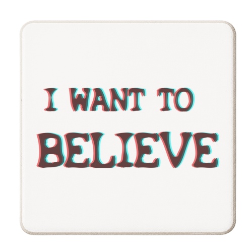 I WANT TO BELIEVE - X Files Inspired - personalised beer coaster by AJ Illustration