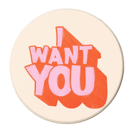 I WANT YOU - personalised beer coaster by Ania Wieclaw