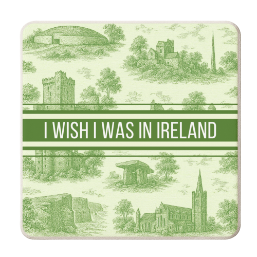 I WISH I WAS IN IRELAND - personalised beer coaster by Lilly Rose