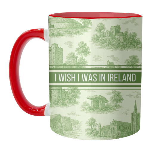 I WISH I WAS IN IRELAND - unique mug by Lilly Rose