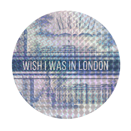 I WISH I WAS IN LONDON - Circle Sticker by Lilly Rose