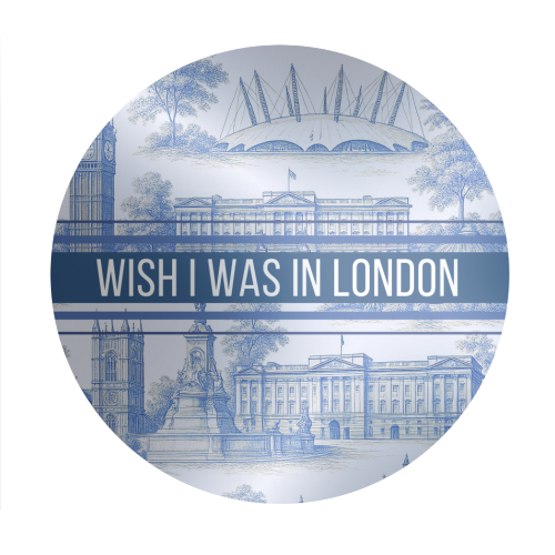 I WISH I WAS IN LONDON - Circle Sticker by Lilly Rose