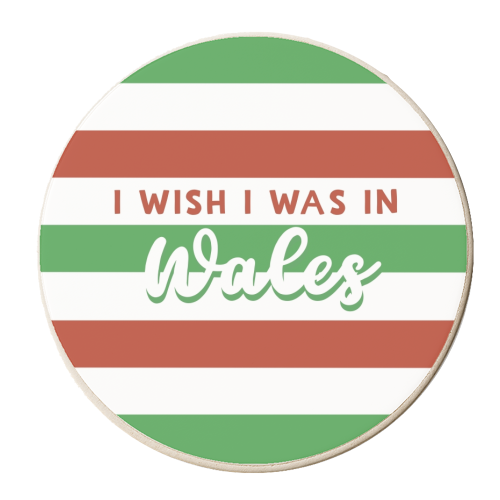 I wish I was in Wales - personalised beer coaster by Giddy Kipper