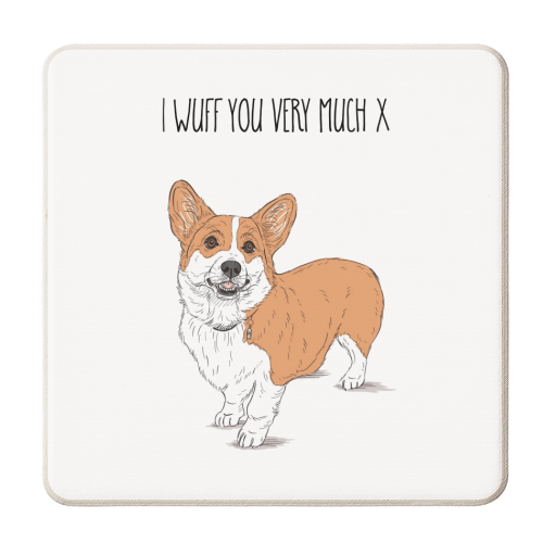 I Wuff You Very Much - personalised beer coaster by Adam Regester