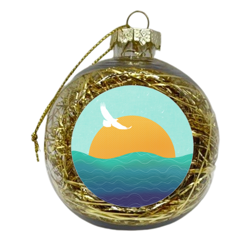 Ibiza Seascape - xmas bauble by Rock and Rose Creative