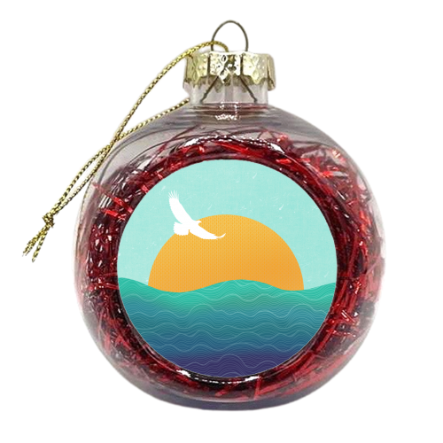 Ibiza Seascape - xmas bauble by Rock and Rose Creative