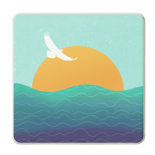 Ibiza Seascape - personalised beer coaster by Rock and Rose Creative