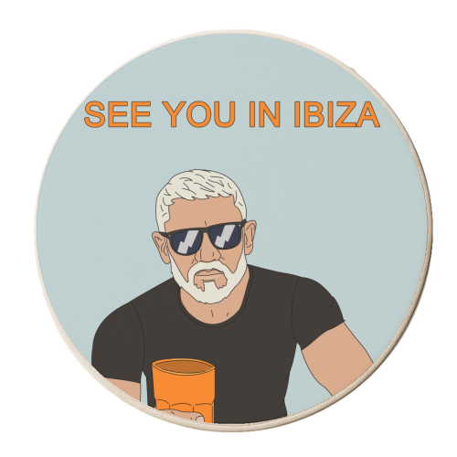IBIZA (Wayne) - personalised beer coaster by Kitty & Rex Designs
