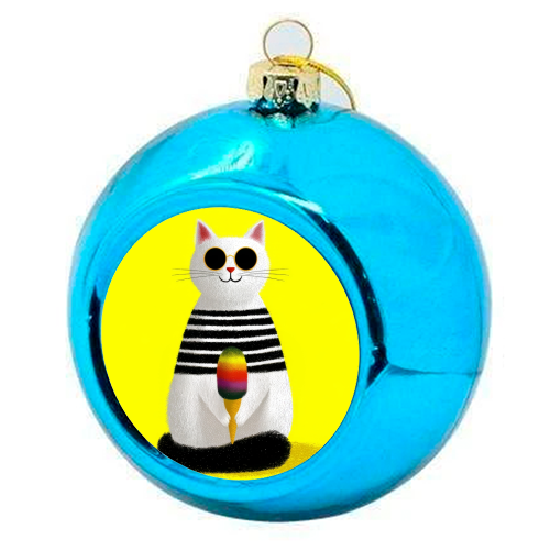 Ice cream lover - colourful christmas bauble by DejaReve