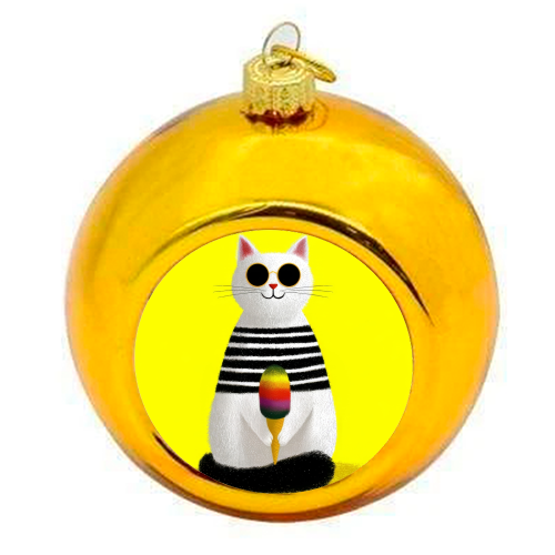 Ice cream lover - colourful christmas bauble by DejaReve