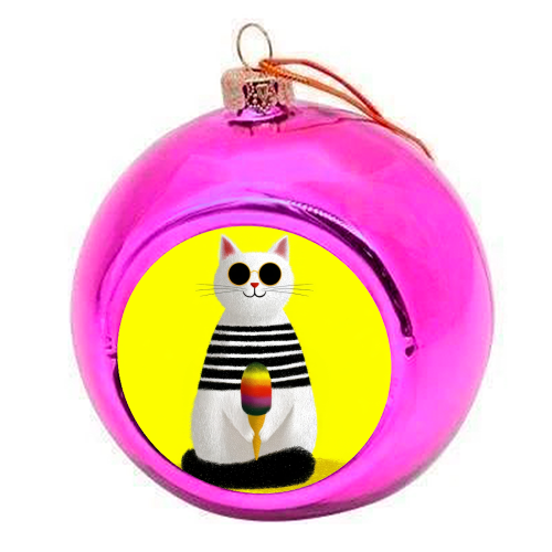 Ice cream lover - colourful christmas bauble by DejaReve
