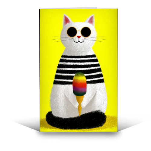 Ice cream lover - funny greeting card by DejaReve