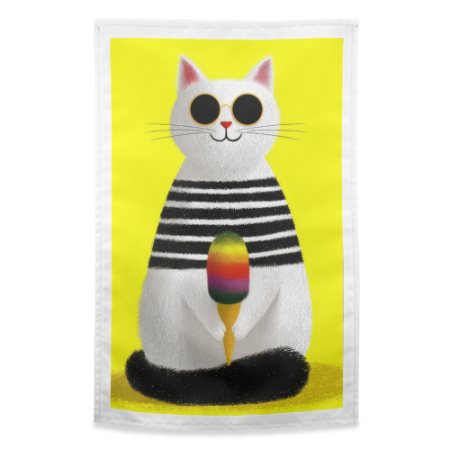 Ice cream lover - funny tea towel by DejaReve