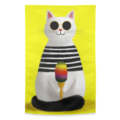 Ice cream lover - funny tea towel by DejaReve