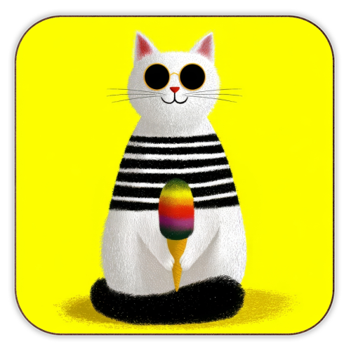 Ice cream lover - personalised beer coaster by DejaReve