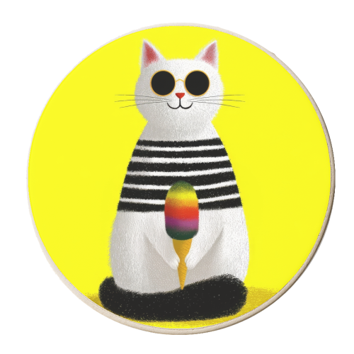 Ice cream lover - personalised beer coaster by DejaReve