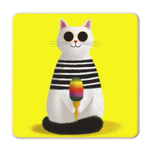 Ice cream lover - personalised beer coaster by DejaReve