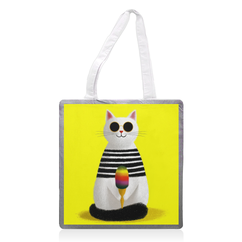 Ice cream lover - printed canvas tote bag by DejaReve