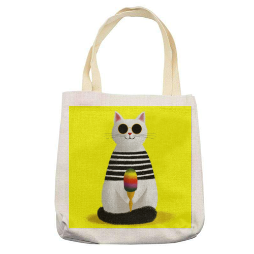 Ice cream lover - printed canvas tote bag by DejaReve