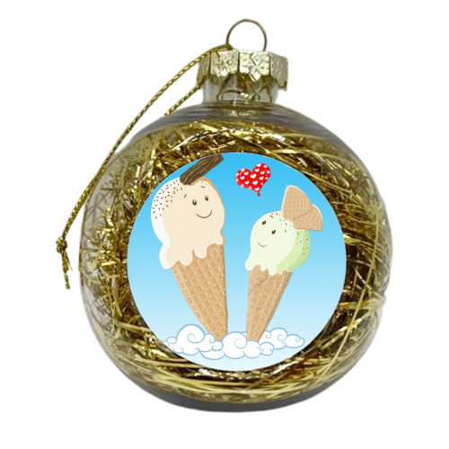 Ice Creams In Love - xmas bauble by brodyquixote