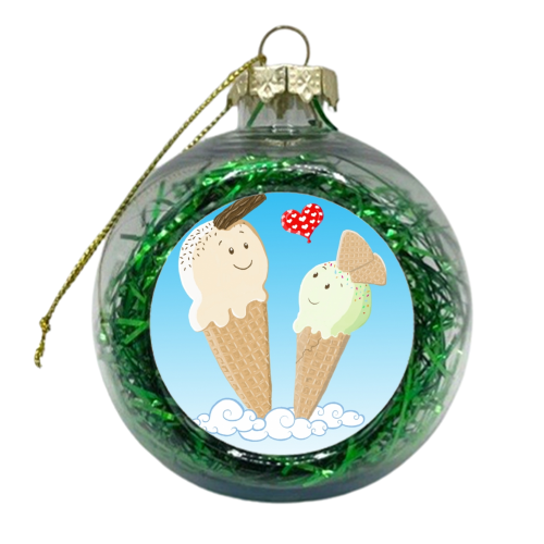 Ice Creams In Love - xmas bauble by brodyquixote