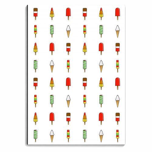 Ice Creams & Lolly Summer Striped Pattern - personalised A4, A5, A6 notebook by Adam Regester