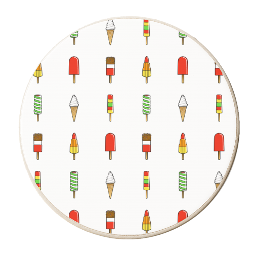 Ice Creams & Lolly Summer Striped Pattern - personalised beer coaster by Adam Regester