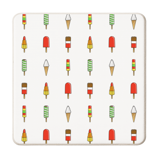 Ice Creams & Lolly Summer Striped Pattern - personalised beer coaster by Adam Regester