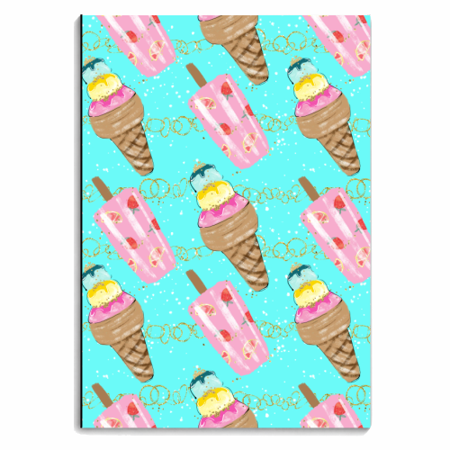 icecream pattern - personalised A4, A5, A6 notebook by Anastasios Konstantinidis