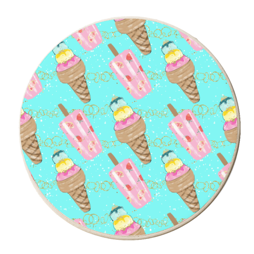 icecream pattern - personalised beer coaster by Anastasios Konstantinidis