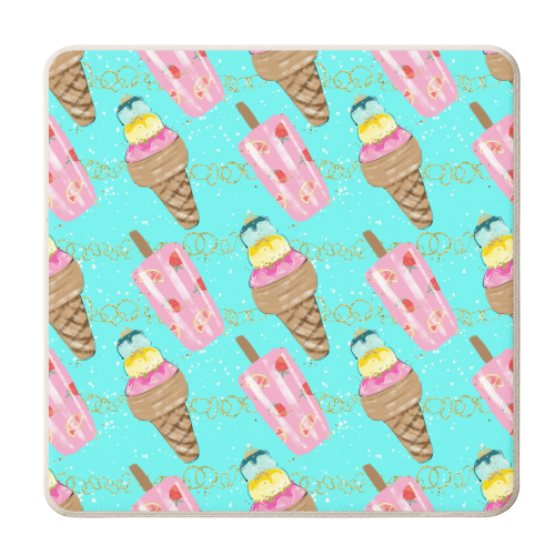 icecream pattern - personalised beer coaster by Anastasios Konstantinidis