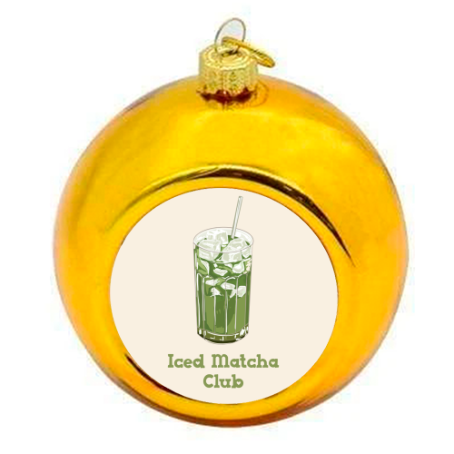 Iced Matcha Club - colourful christmas bauble by EZbie