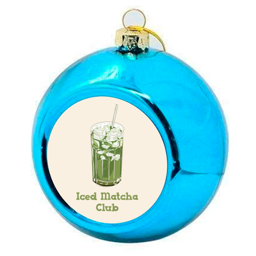 Iced Matcha Club - colourful christmas bauble by EZbie