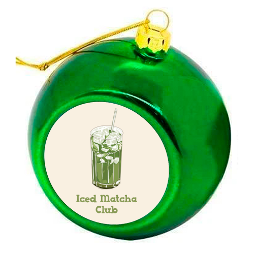 Iced Matcha Club - colourful christmas bauble by EZbie