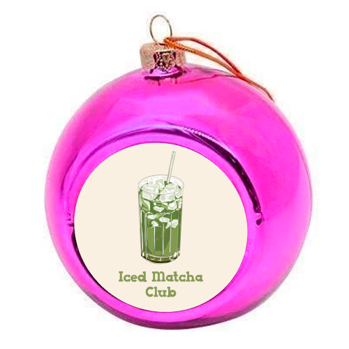 Iced Matcha Club - colourful christmas bauble by EZbie
