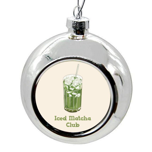 Iced Matcha Club - colourful christmas bauble by EZbie