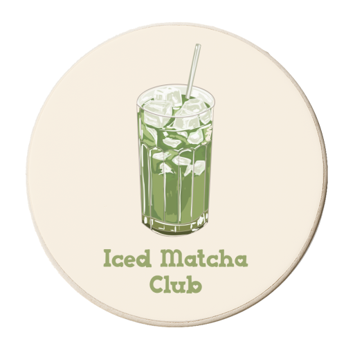 Iced Matcha Club - personalised beer coaster by EZbie